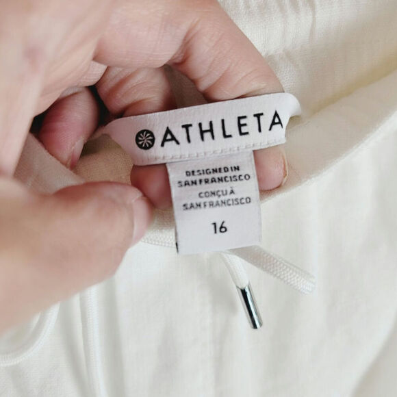 Athleta Retreat Linen Wide Leg Pants in White Calla Lily, sz 16 - Picture 5 of 16